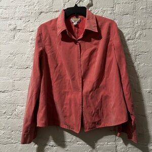 Talbots Petites Coral Button-Up Shirt - Size Large (Petite)